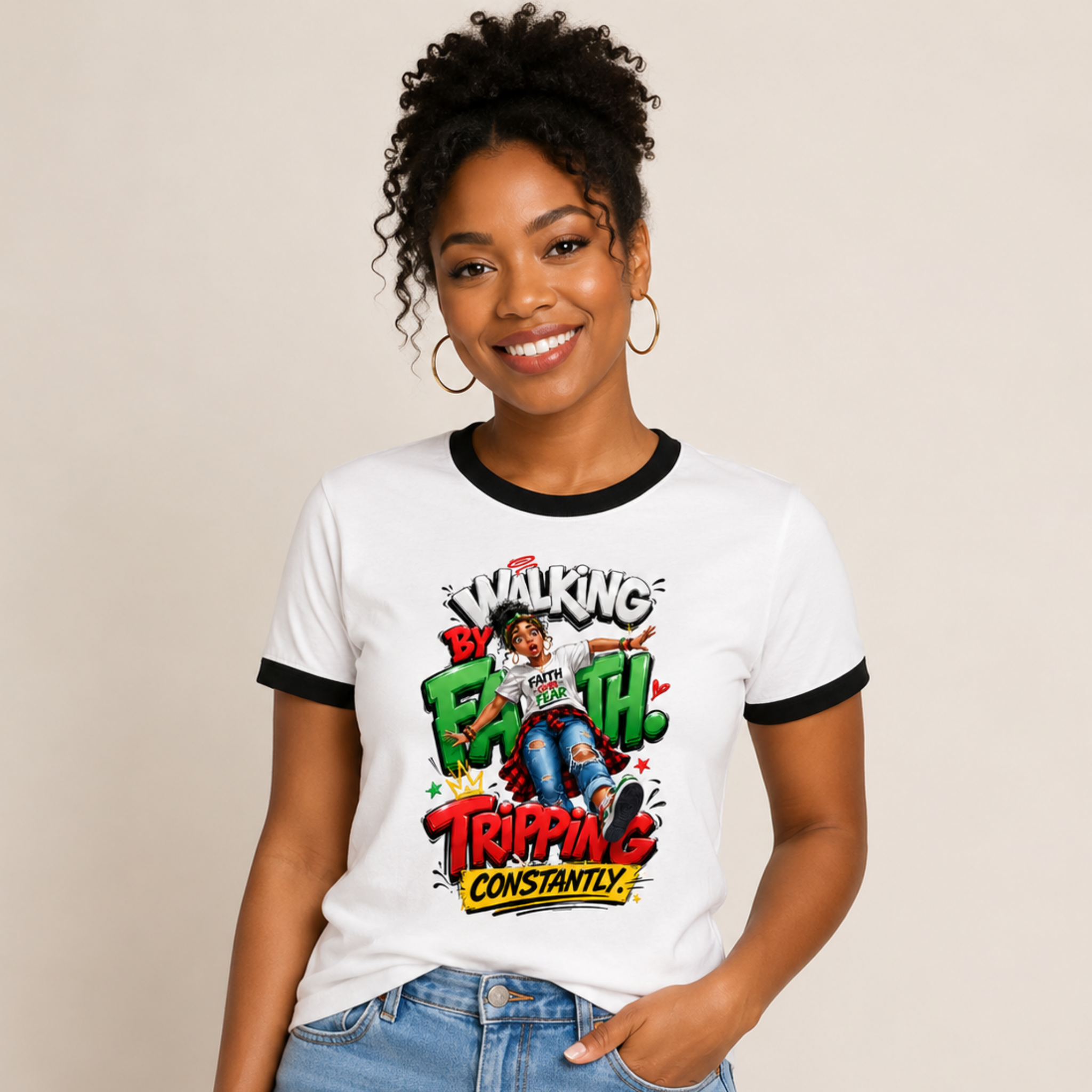 Walking by Faith graphic T-Shirt