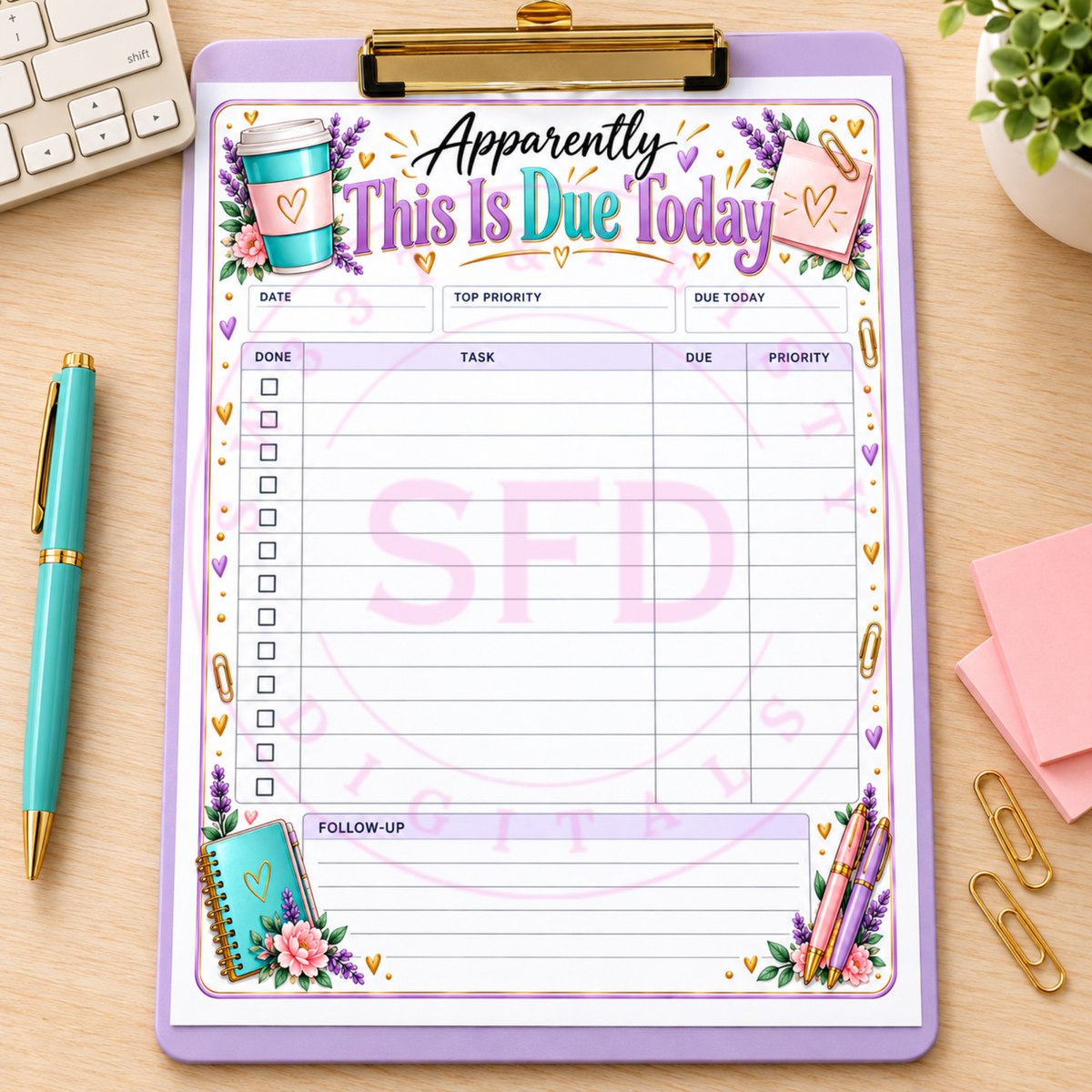 Apparently This Is Due Today | Printable Notepad PNG