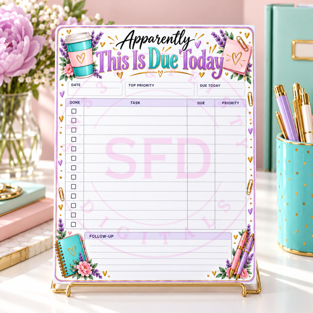 Apparently This Is Due Today | Printable Notepad PNG