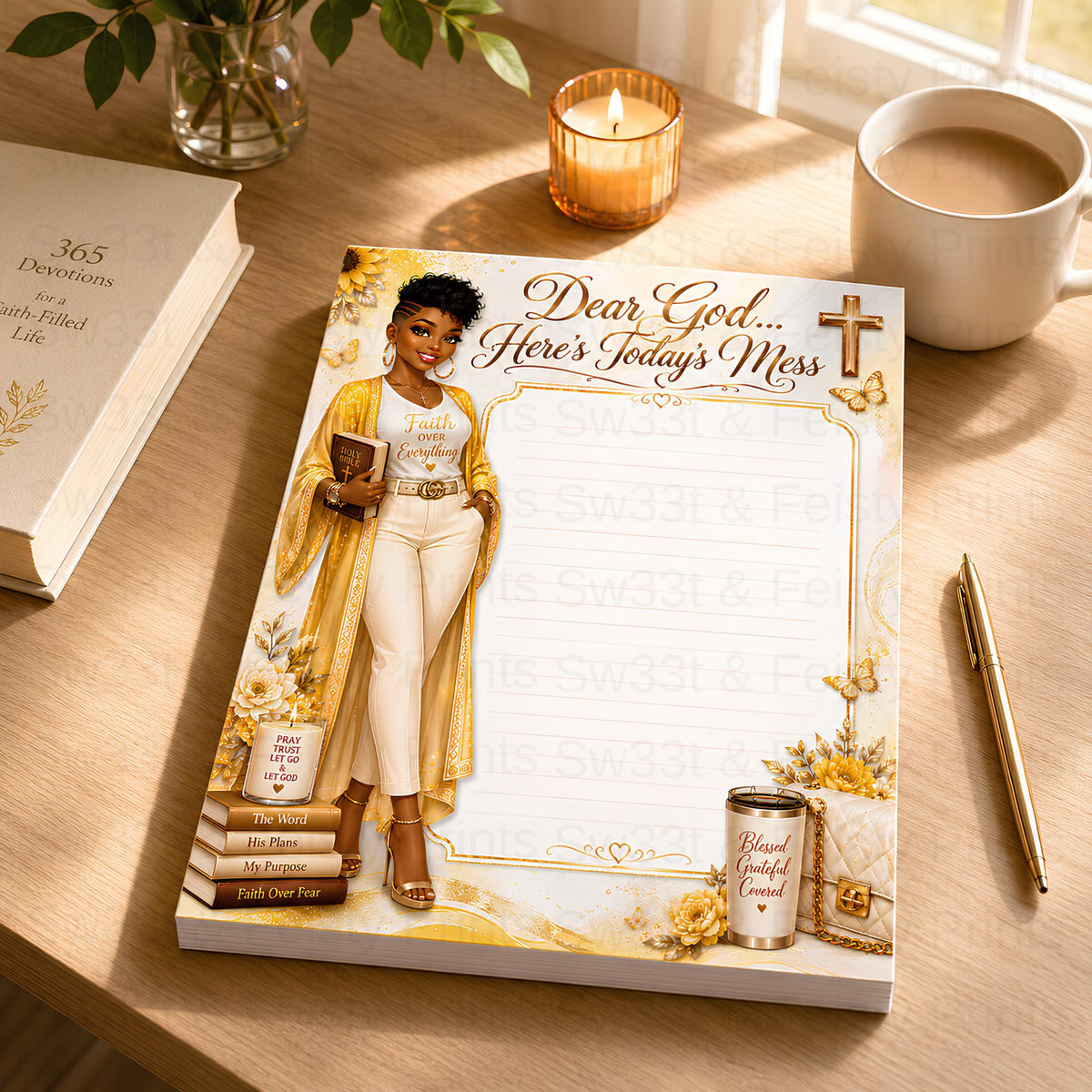 Dear God… Here’s Today’s Mess Notepad PNG Bundle | 3 Faith-Based Designs | Printable PNG