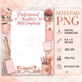 Professional Thoughts & Mild Complaints Notepad PNG | Instant Digital Download