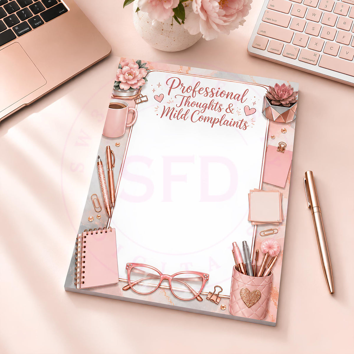 Professional Thoughts & Mild Complaints Notepad PNG | Instant Digital Download
