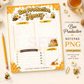 Bee Productive Honey Notepad PNG | To Do List | 8.5x11 Printable Planner Page | Digital Download