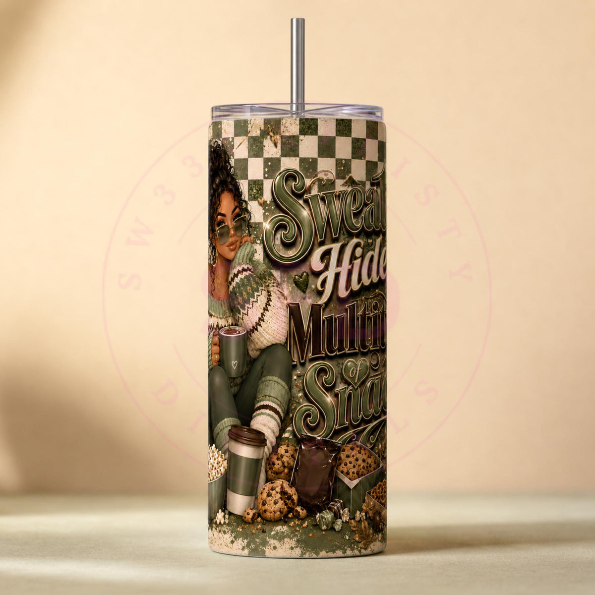 Sweaters Hide a Multitude of Snacks Tumbler Wrap PNG, 20oz Skinny Sublimation Design