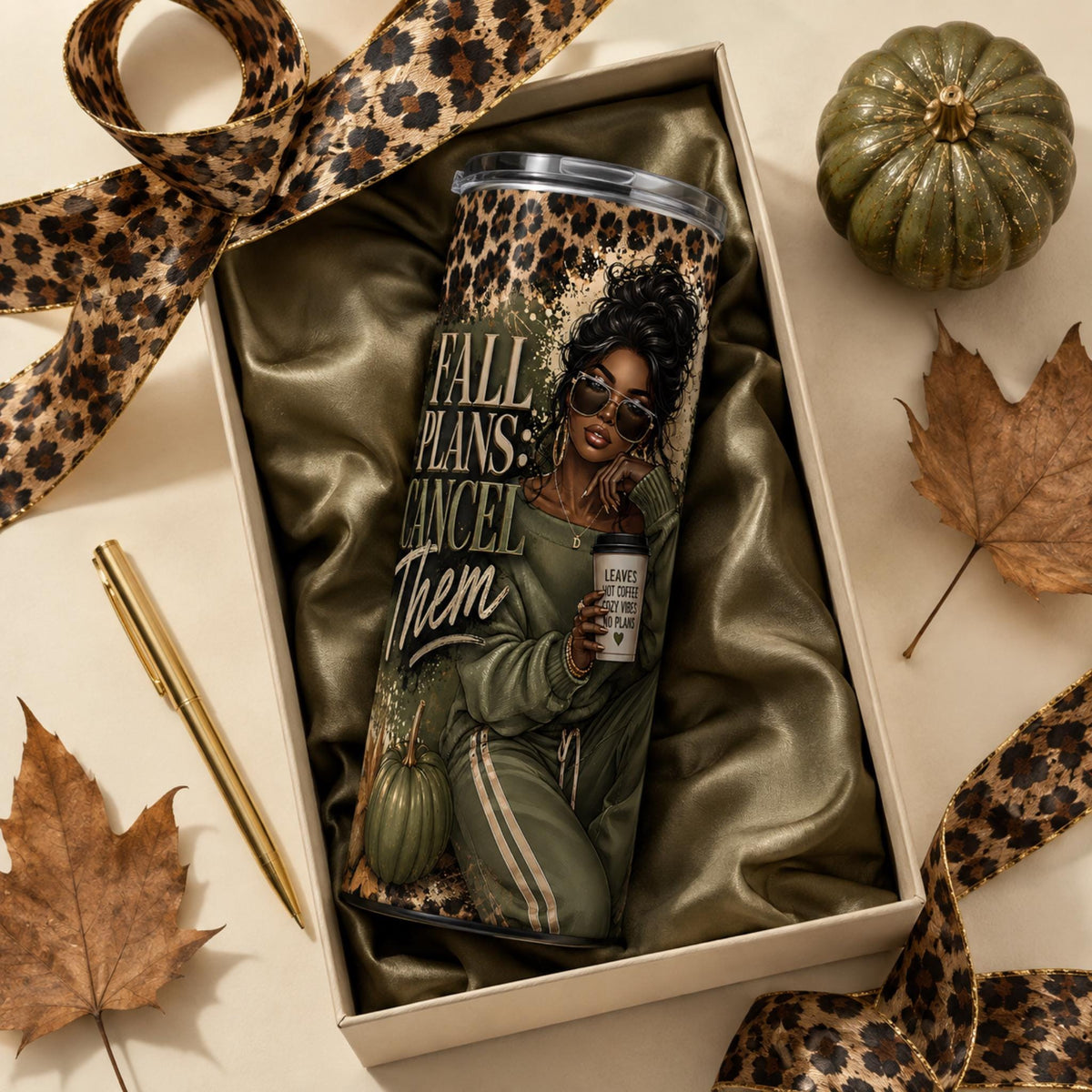 Fall Plans Cancel Them Tumbler Wrap PNG | 20 oz Skinny Tumbler Sublimation Design