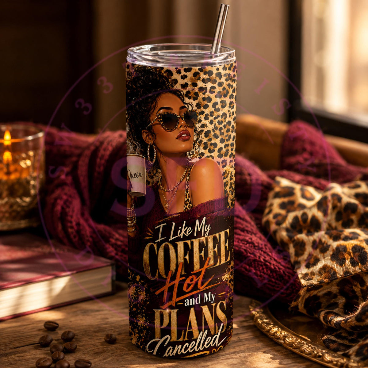 Funny Tumbler PNG | I Like My Coffee Hot and My Plans Cancelled | 20 oz Skinny