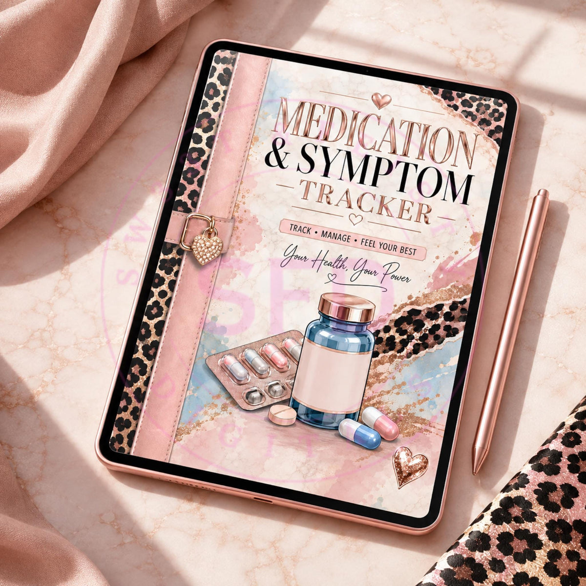 Medication & Symptom Tracker Printable, Digital Health Planner, Medication Log, Wellness Journal, In