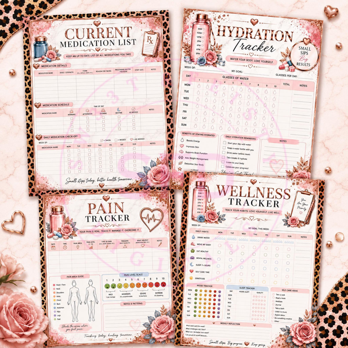 Medication & Symptom Tracker Printable, Digital Health Planner, Medication Log, Wellness Journal, In