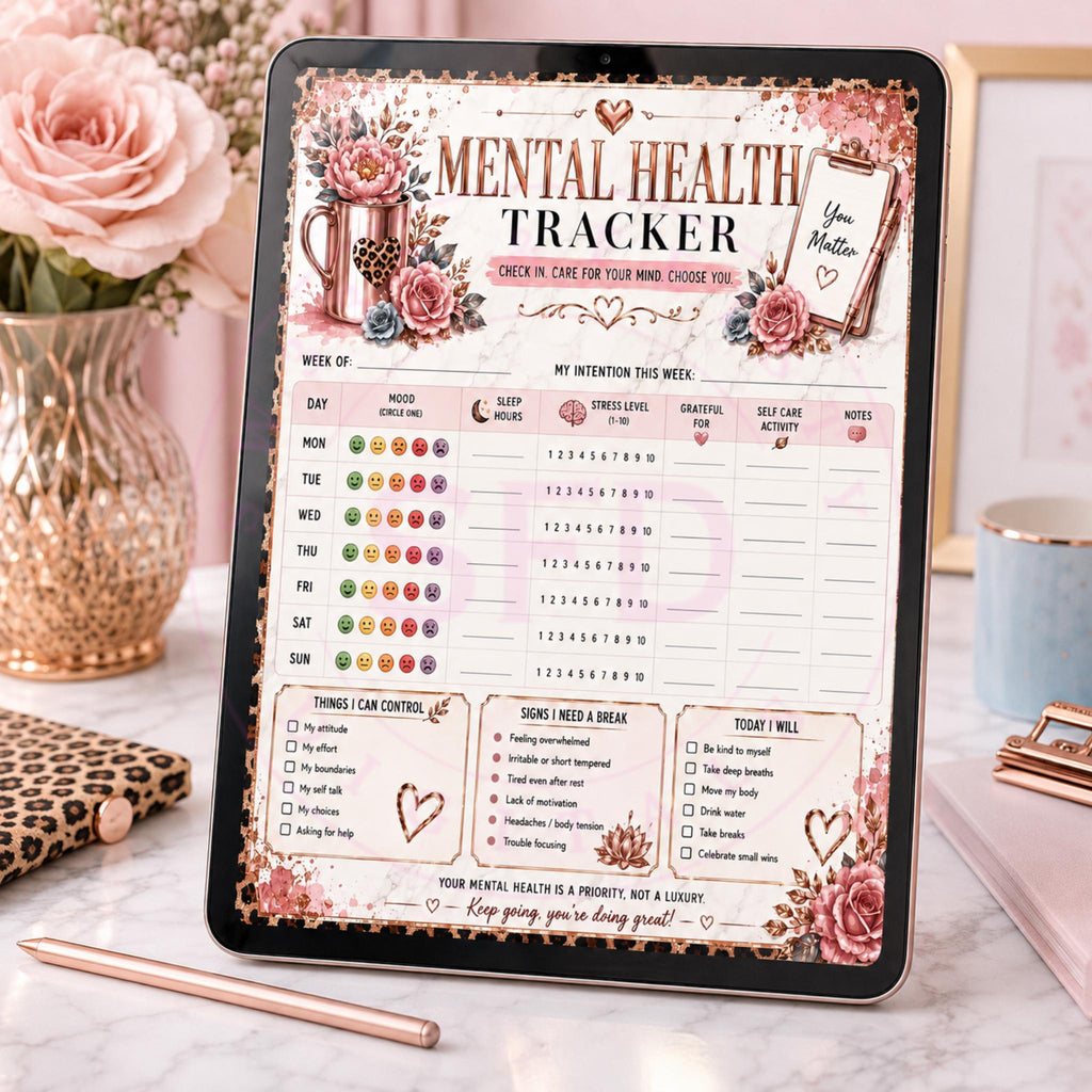 Medication & Symptom Tracker Printable, Digital Health Planner, Medication Log, Wellness Journal, In