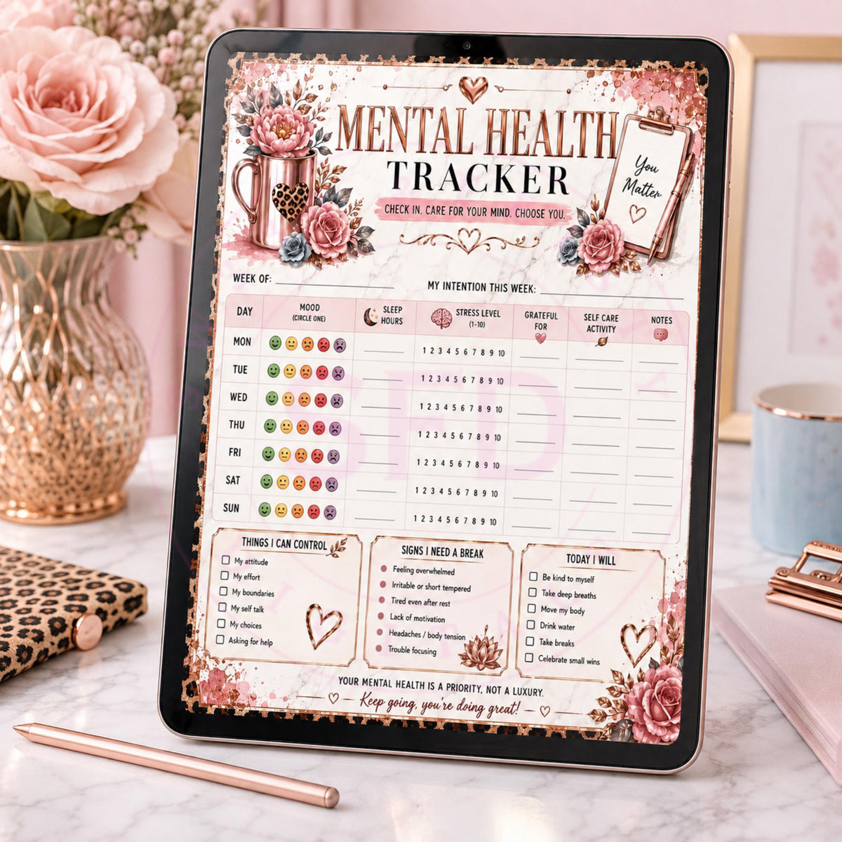 Medication & Symptom Tracker Printable, Digital Health Planner, Medication Log, Wellness Journal, In