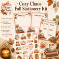 Cozy Chaos Fall Stationery Kit PNG Bundle | Printable Planner Pages | Fall Sticker PNGs