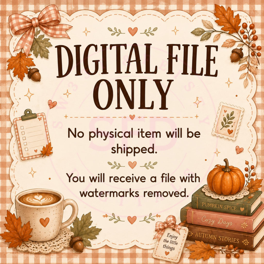 Cozy Chaos Fall Stationery Kit PNG Bundle | Printable Planner Pages | Fall Sticker PNGs