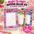 Ready to Print Notepad Seller Kit | 10 Designs in 5x7 & 8.5x11 | PNG PDF Files