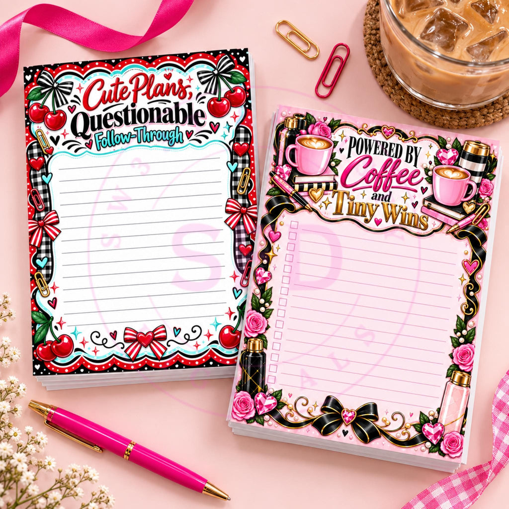 Ready to Print Notepad Seller Kit | 10 Designs in 5x7 & 8.5x11 | PNG PDF Files